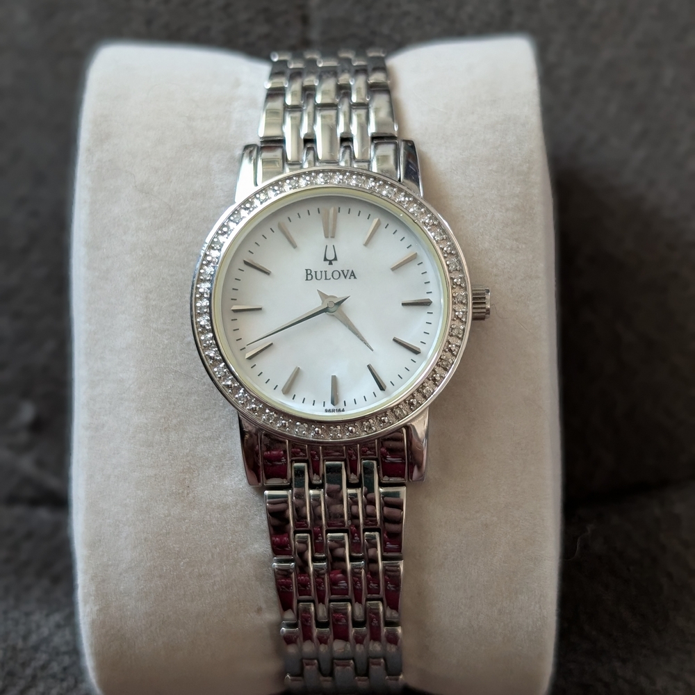 Bulova Women's Silver Watch with Crystal Accents